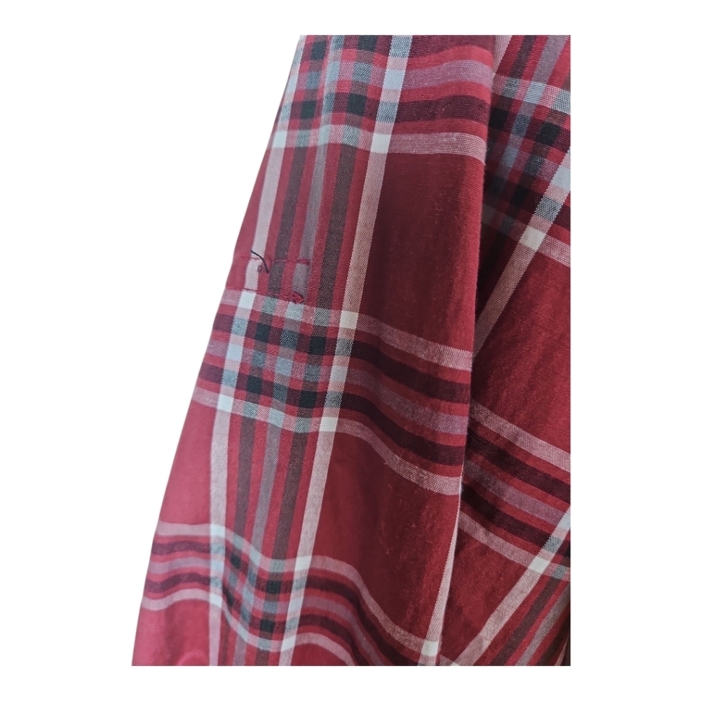 Coevals Club Western Style Red Plaid Pearl Snap Button Down Shirt XL - Picture 6 of 8